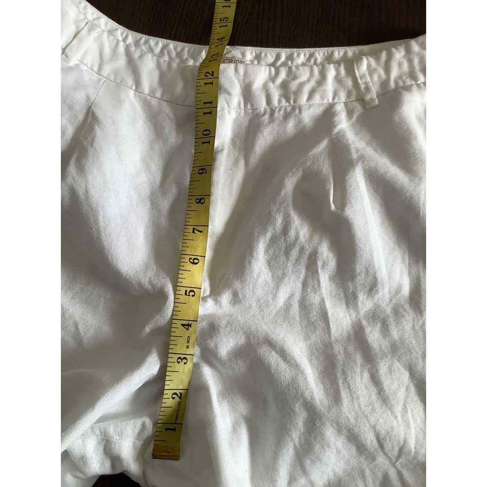 J. Crew Womens White Linen Blend Wide Leg Pleated High Rise Pants Size 12 - Picture 8 of 12